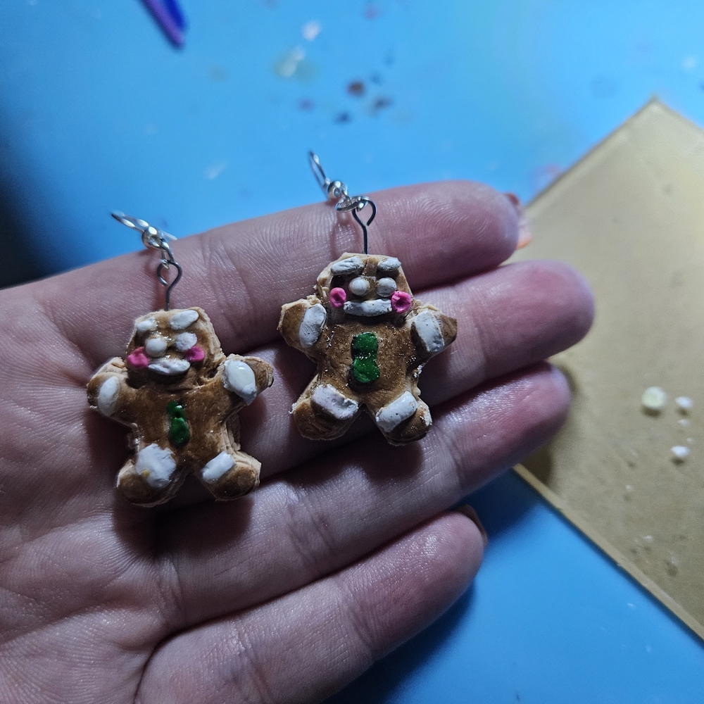 Gingerbread Man Earrings